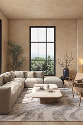 Asterlane Swirl Cream & Classic Gray Color Rug - Asterlane